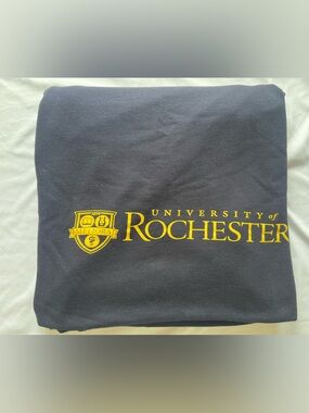 University of Rochester Fleece Stadium Blanket Navy Gold MV Sport Throw 76”x58”